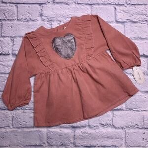 NEW Miniclasix Corduroy Fur Heart Top
